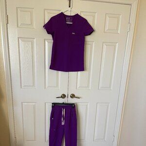 FIGS XXS Purple Scrub Set